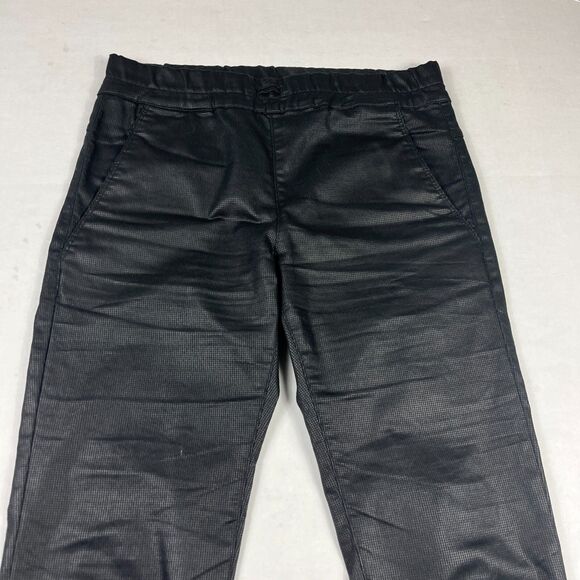 Flog Pants 28 Black Pull-On Stretch Coated Skinny Trousers Israel Dressy Casual - Picture 3 of 15